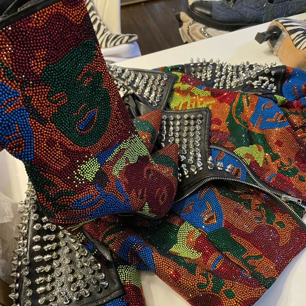 Colorful Rhinestone Boots - Picture 7 of 8